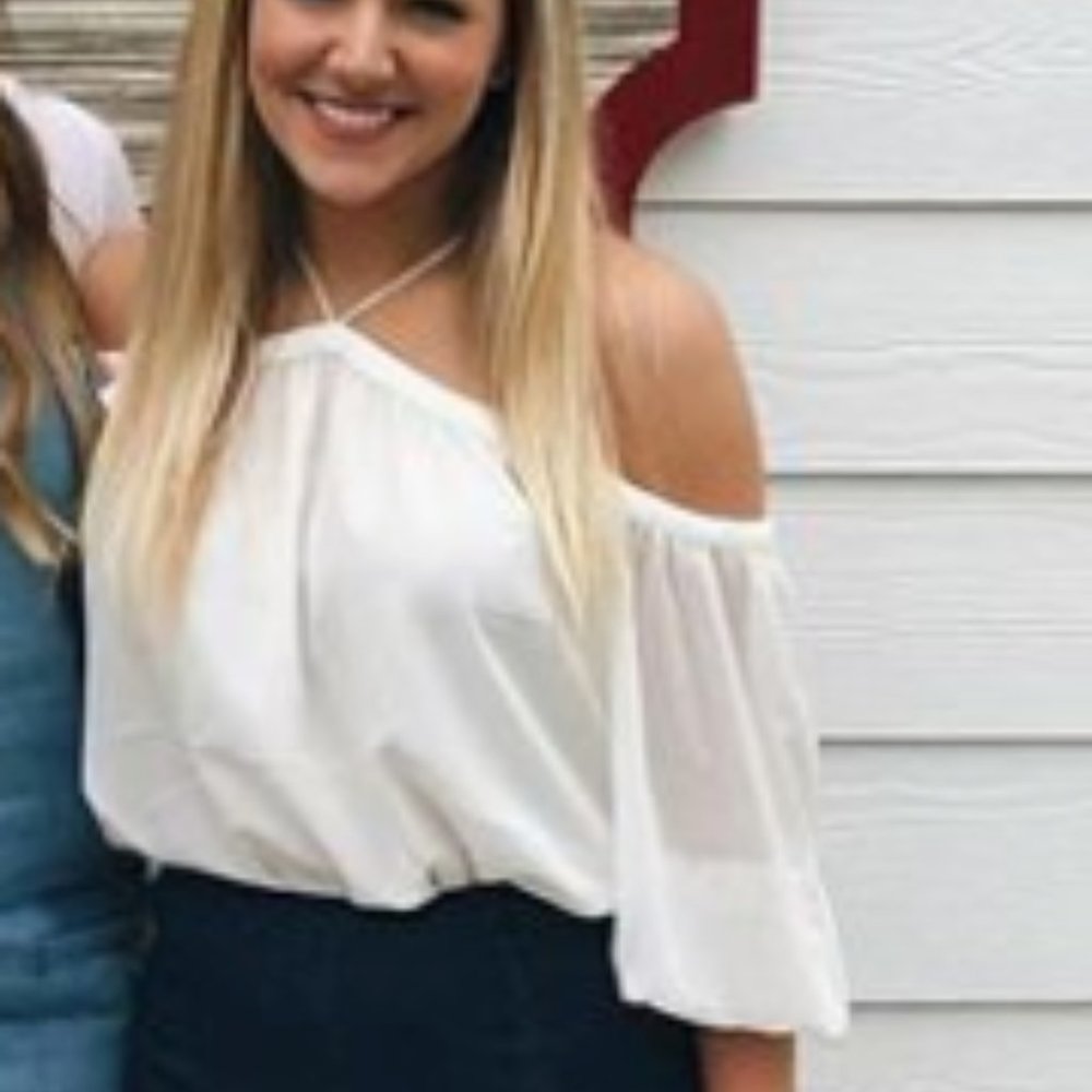 Open Shoulder Sheer Halter White Blouse